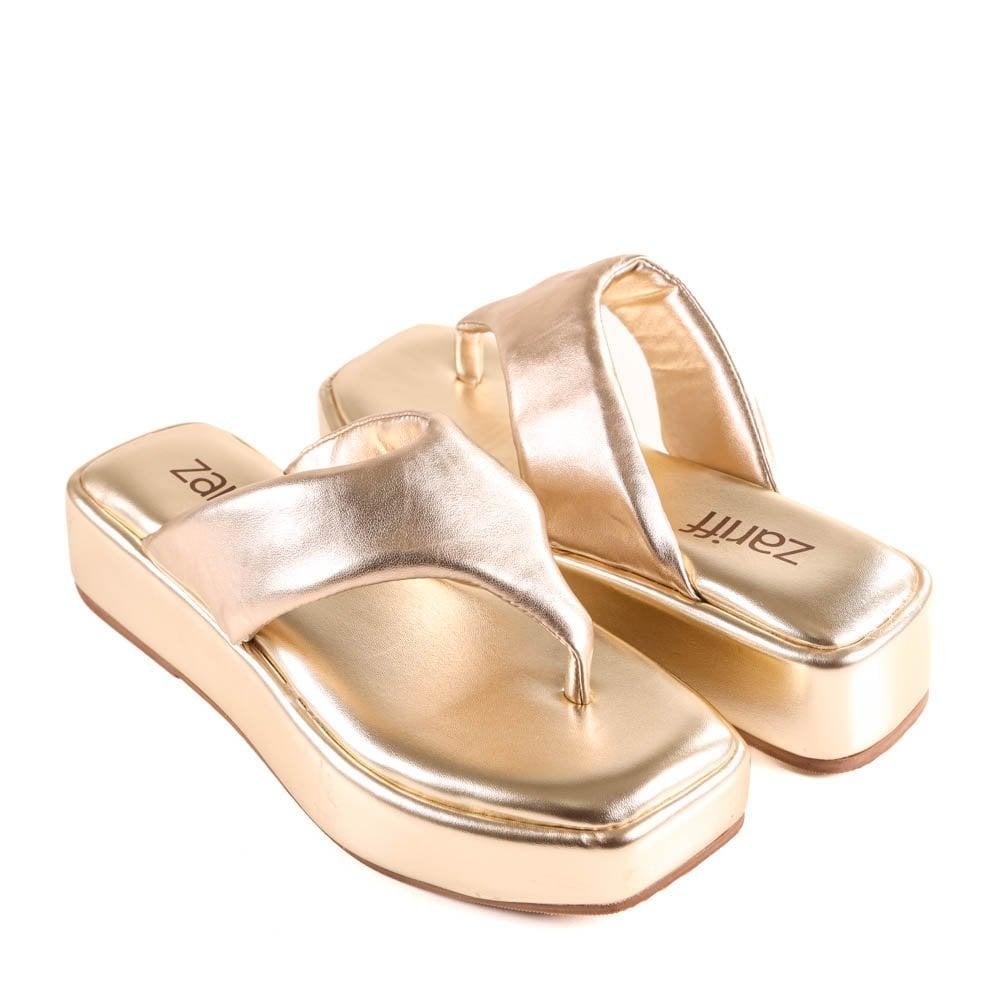 Tamanco Feminino Plataforma Zariff 508.037 Ouro Dourado 4