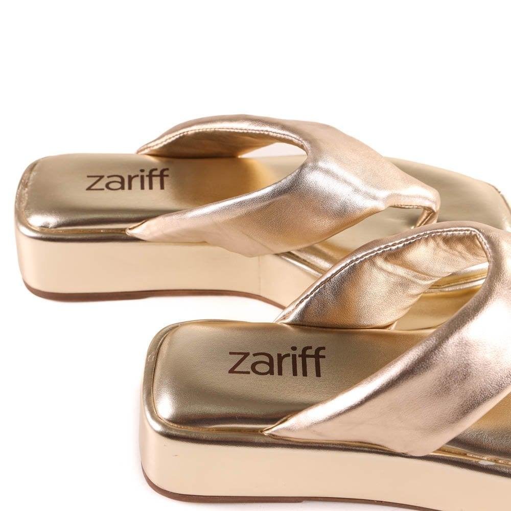 Tamanco Feminino Plataforma Zariff 508.037 Ouro Dourado 5