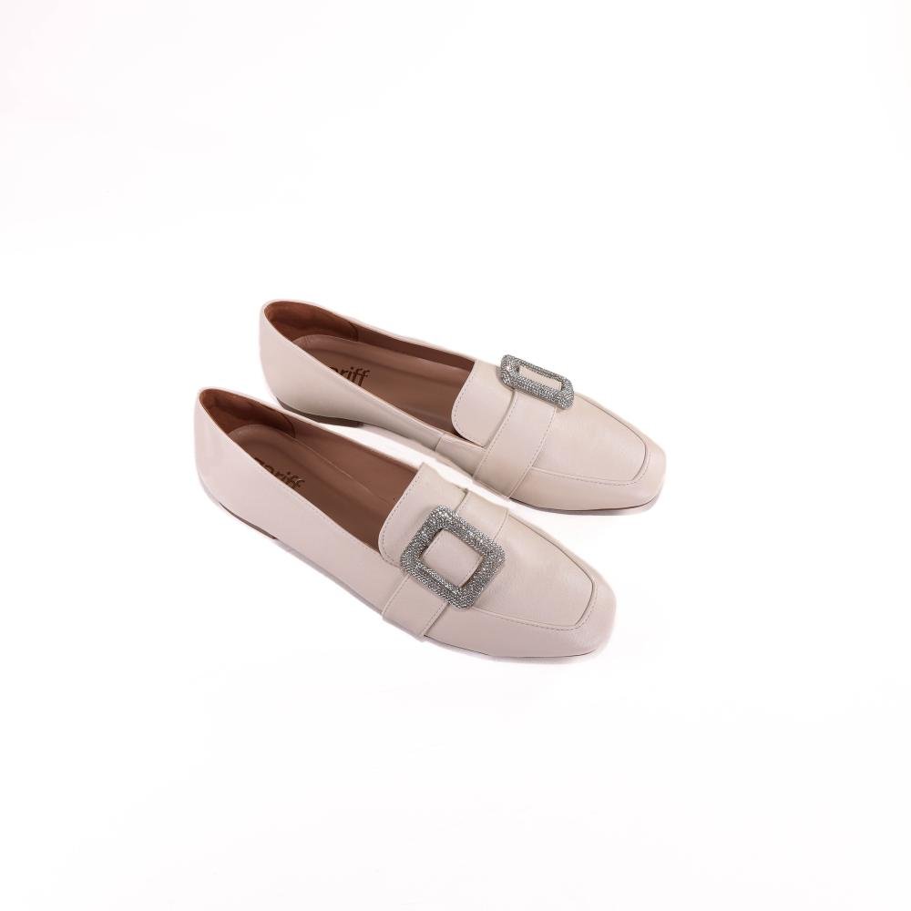 Loafer Feminino Zariff 1166613 Off White Bege 3