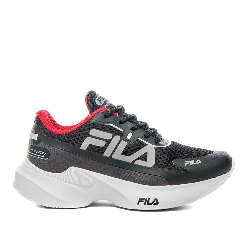 Tênis Infantil Fila Recovery Preto/Vermelho Cinza 1