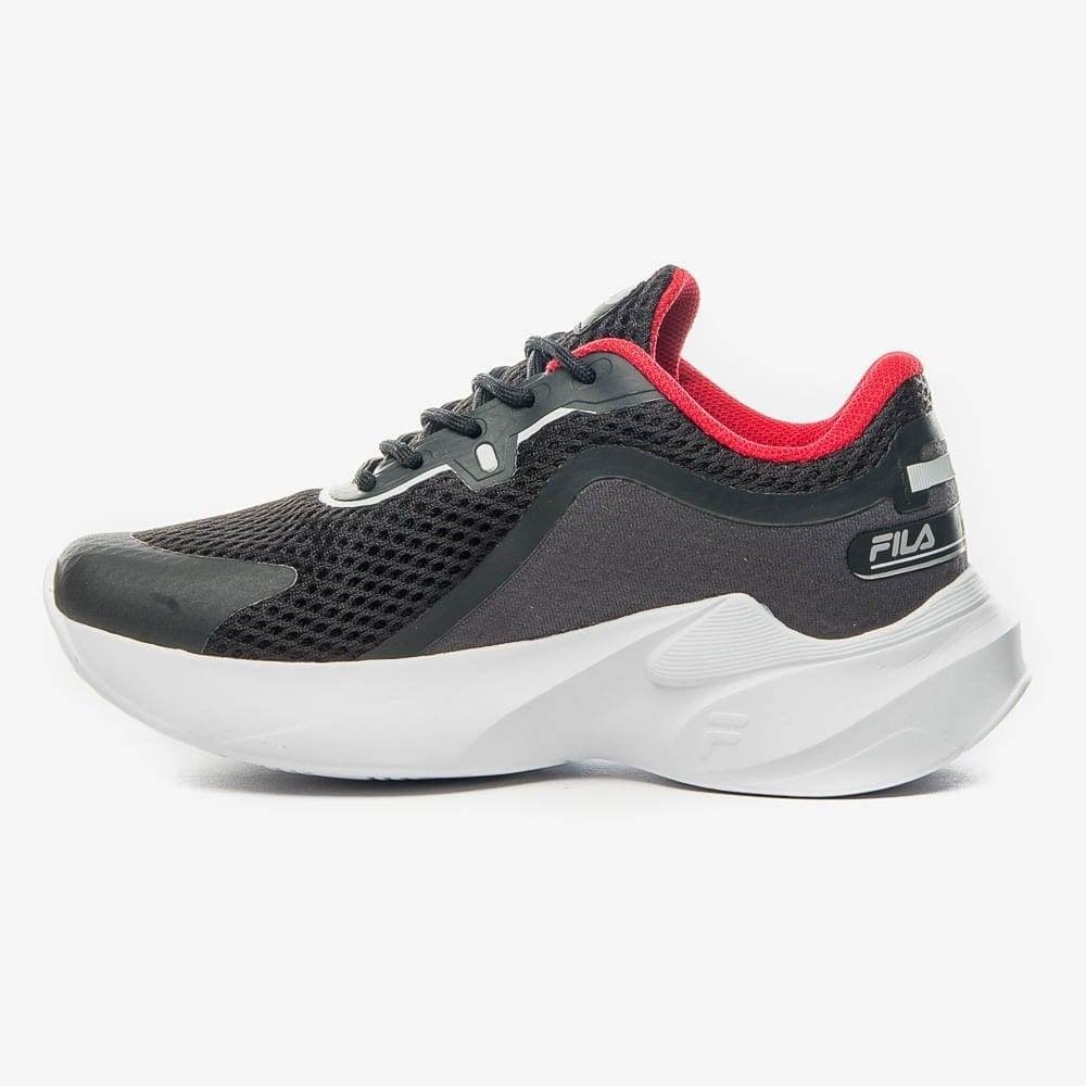 Tênis Infantil Fila Recovery Preto/Vermelho Cinza 2
