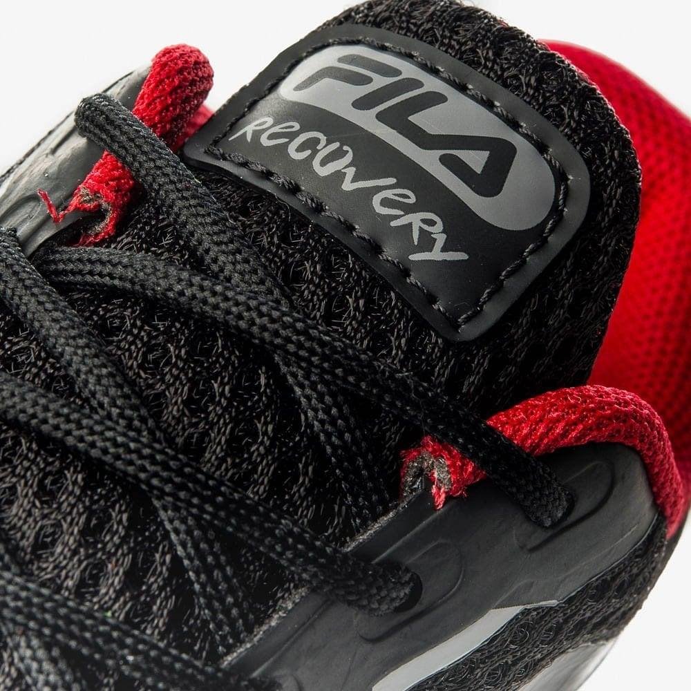 Tênis Infantil Fila Recovery Preto/Vermelho Cinza 5