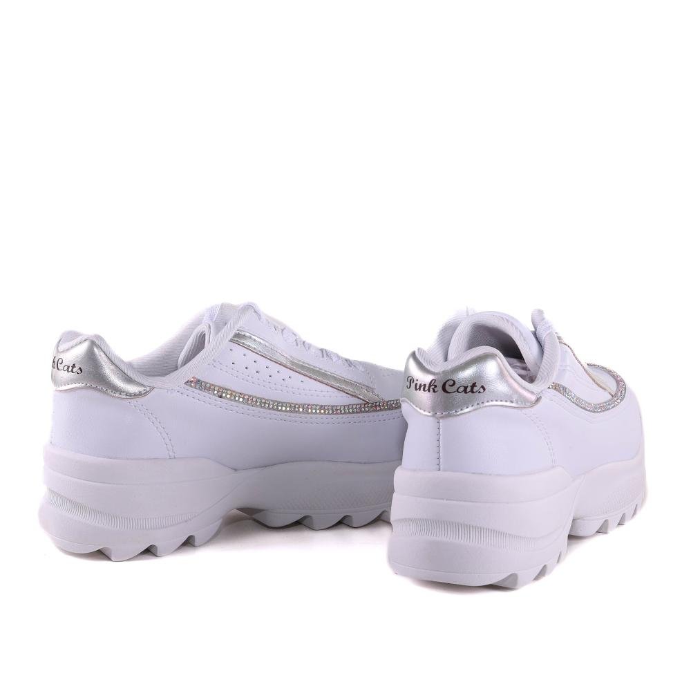 Tênis Infantil Menina Pink Cats Branco Branco 5