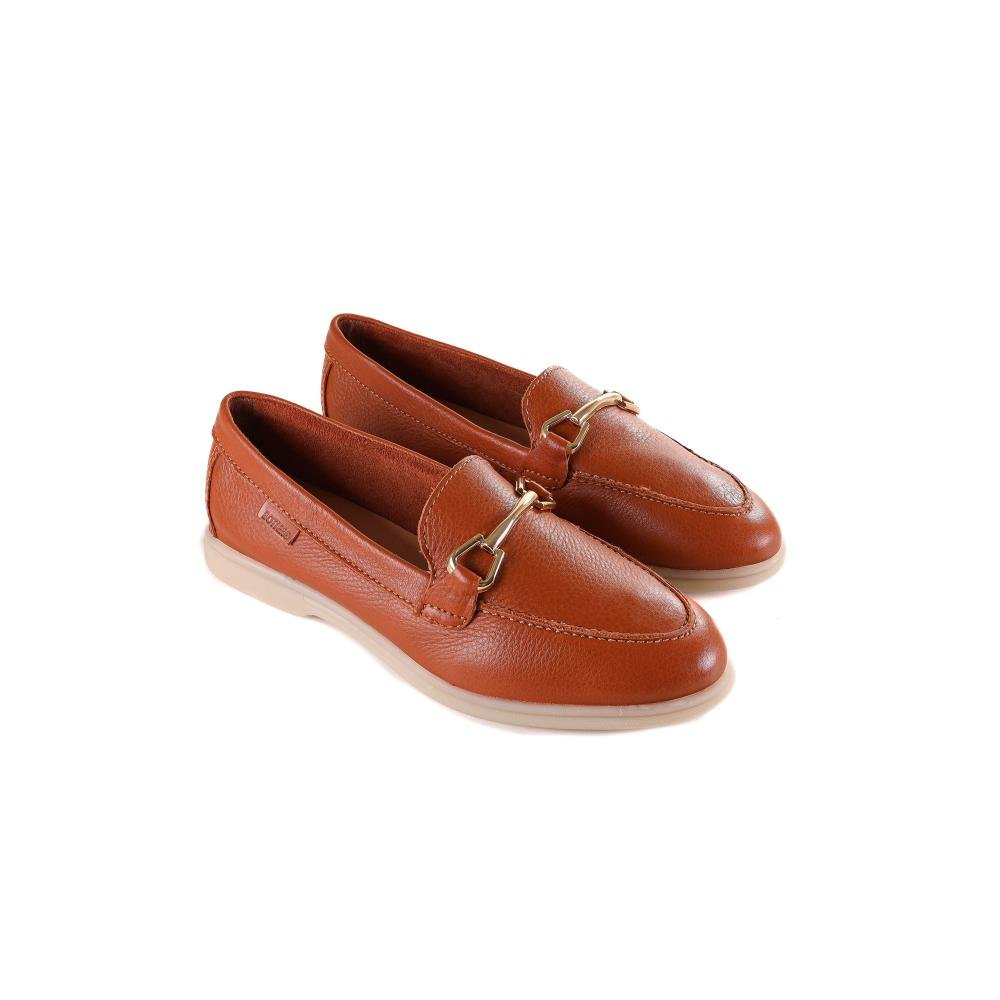 Loafer Feminino Couro Atanado 360804 Canela Marrom 3