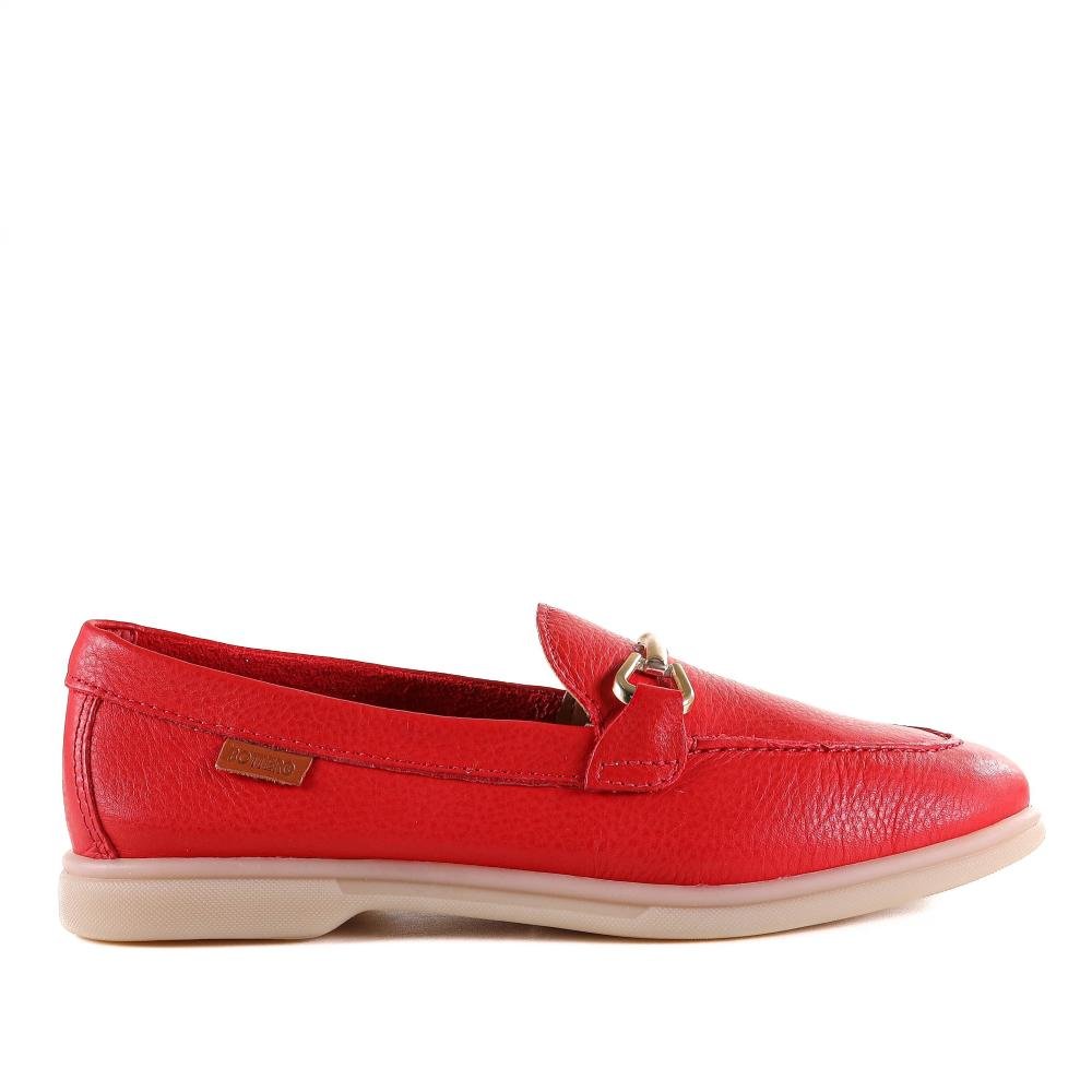 Loafer Feminino Couro Atanado 360804 Vermelho Vermelho 1