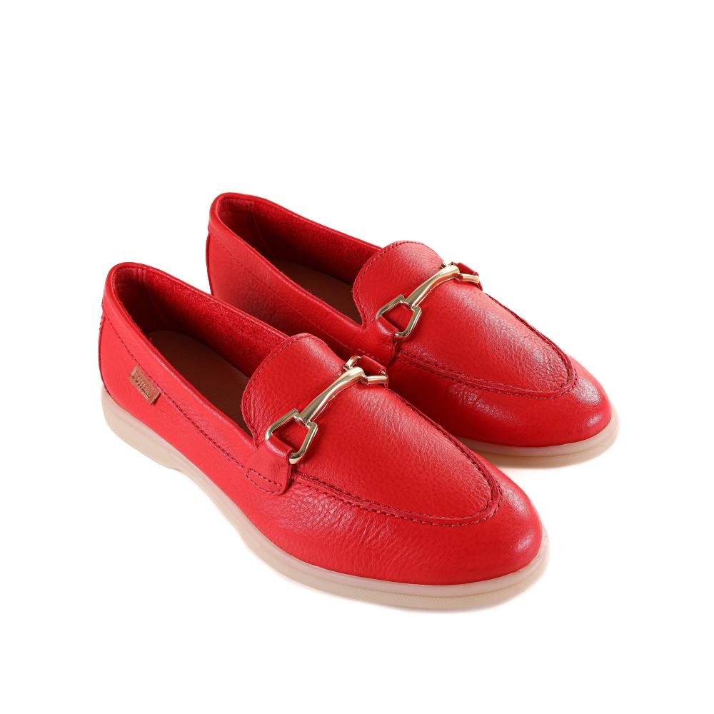 Loafer Feminino Couro Atanado 360804 Vermelho Vermelho 3