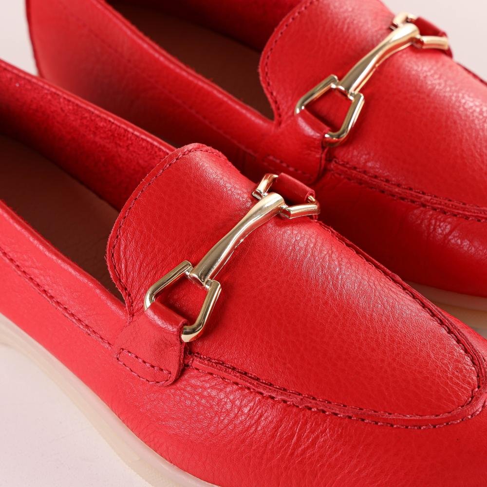 Loafer Feminino Couro Atanado 360804 Vermelho Vermelho 5