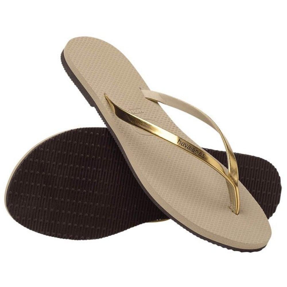 Chinelo Feminino Havaianas Metallic Areia Dourada Dourado 5