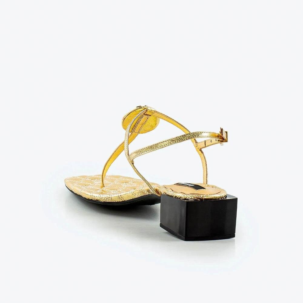 Sandália Feminina Dumond Dourado Dourado 3