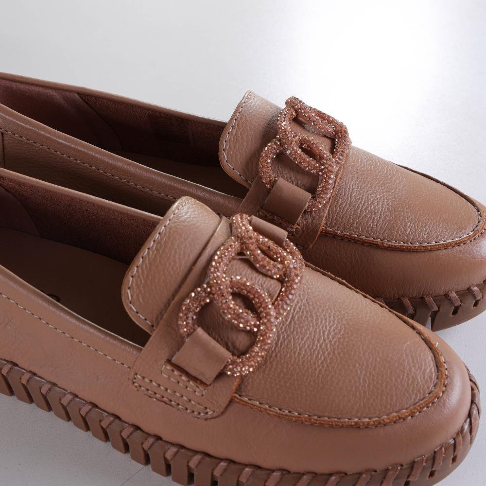 Mocassim Feminino Bottero Com Strass 354348 Bege Bege 4