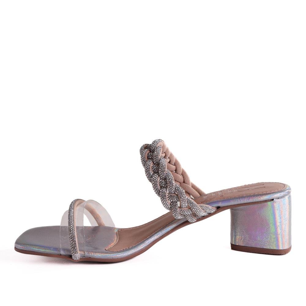 Tamanco Feminino Holográfico Zariff D504stb Prata Prata 2