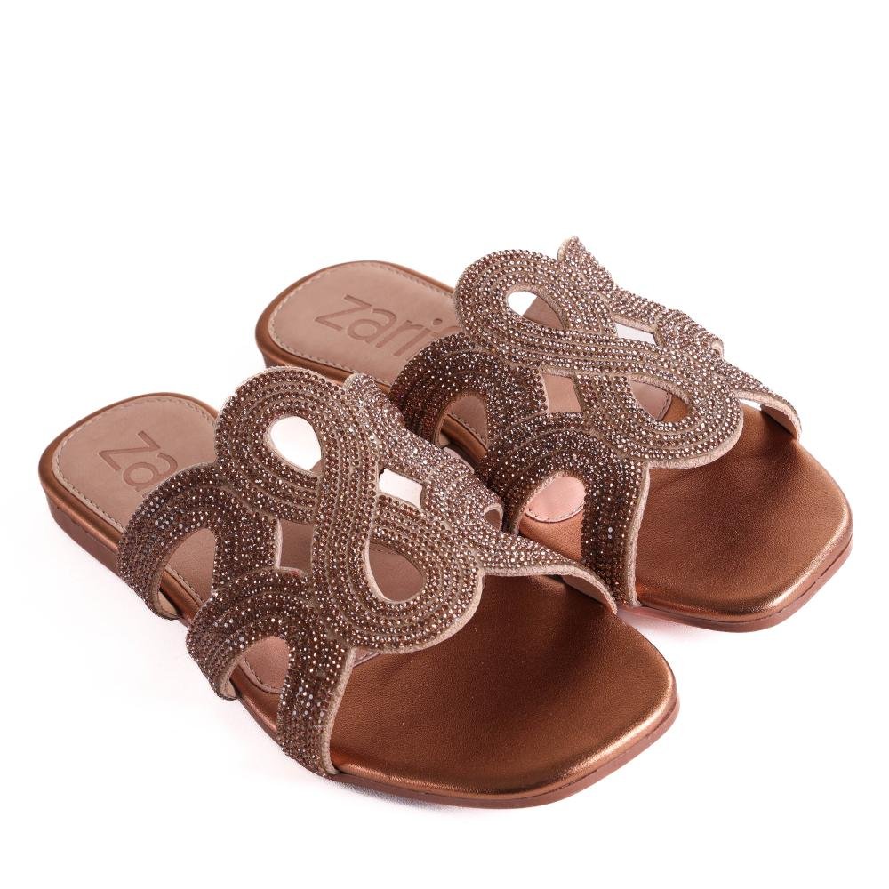 Rasteirinha Feminina Zariff D509qd Bronze Marrom 3