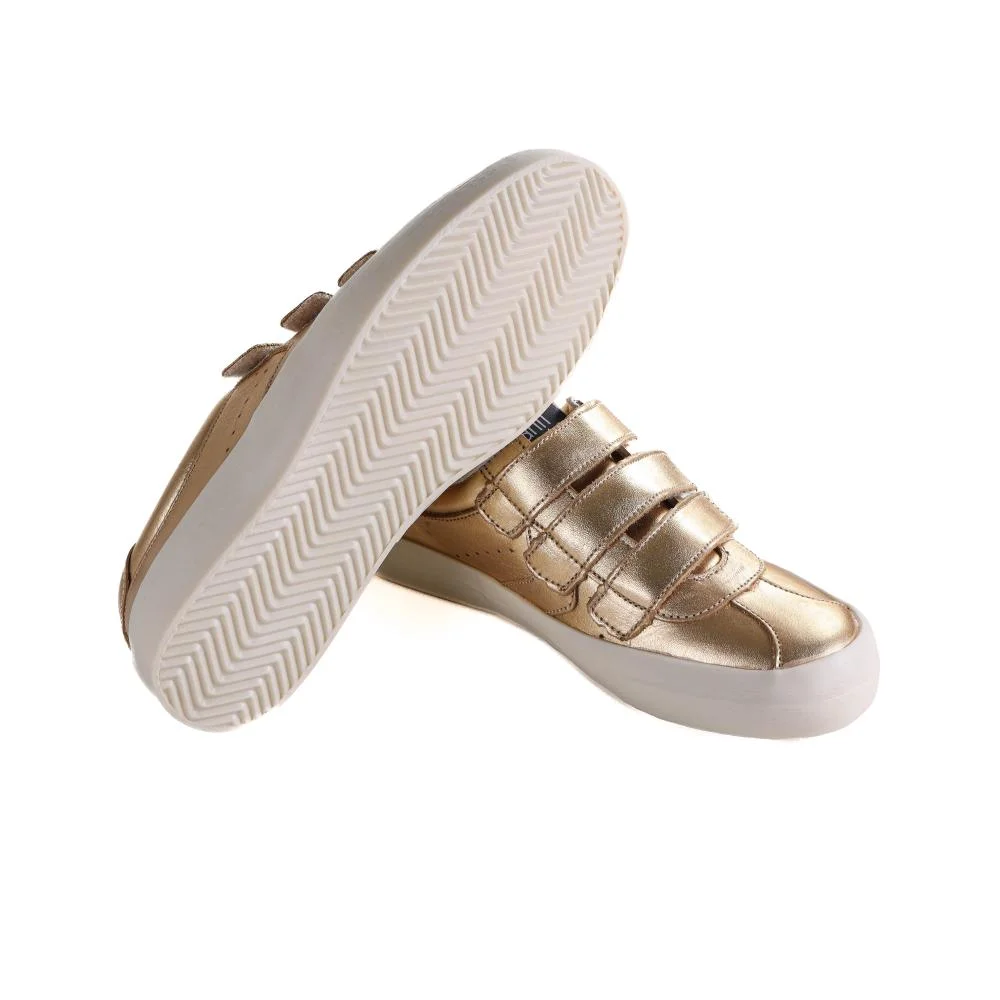 Tênis Feminino Zariff Gs108 Metalizado Dourado Dourado 5