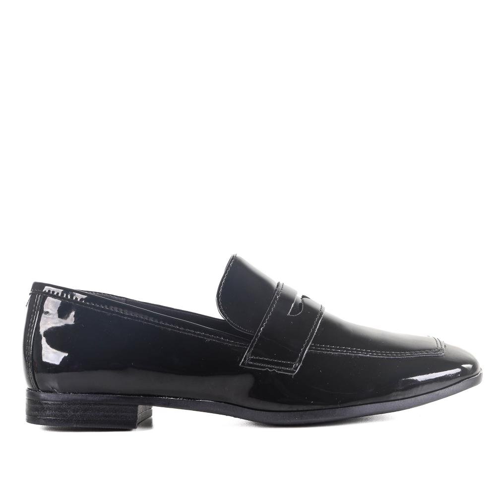 Loafer Feminino Via Marte Verniz 075-002 Preto Preto 1
