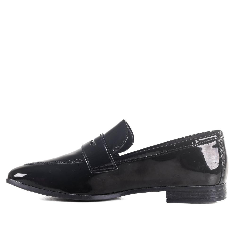 Loafer Feminino Via Marte Verniz 075-002 Preto Preto 2