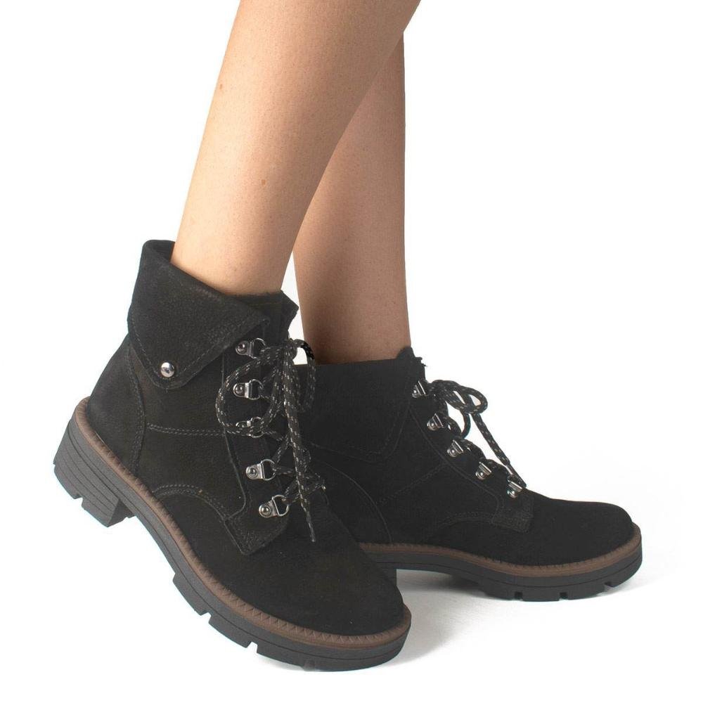 Bota Coturno Feminino Dakota Couro Da131 Preto Preto 2