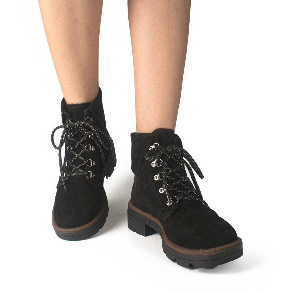 Bota Coturno Feminino Dakota Couro Da131 Preto Preto 8