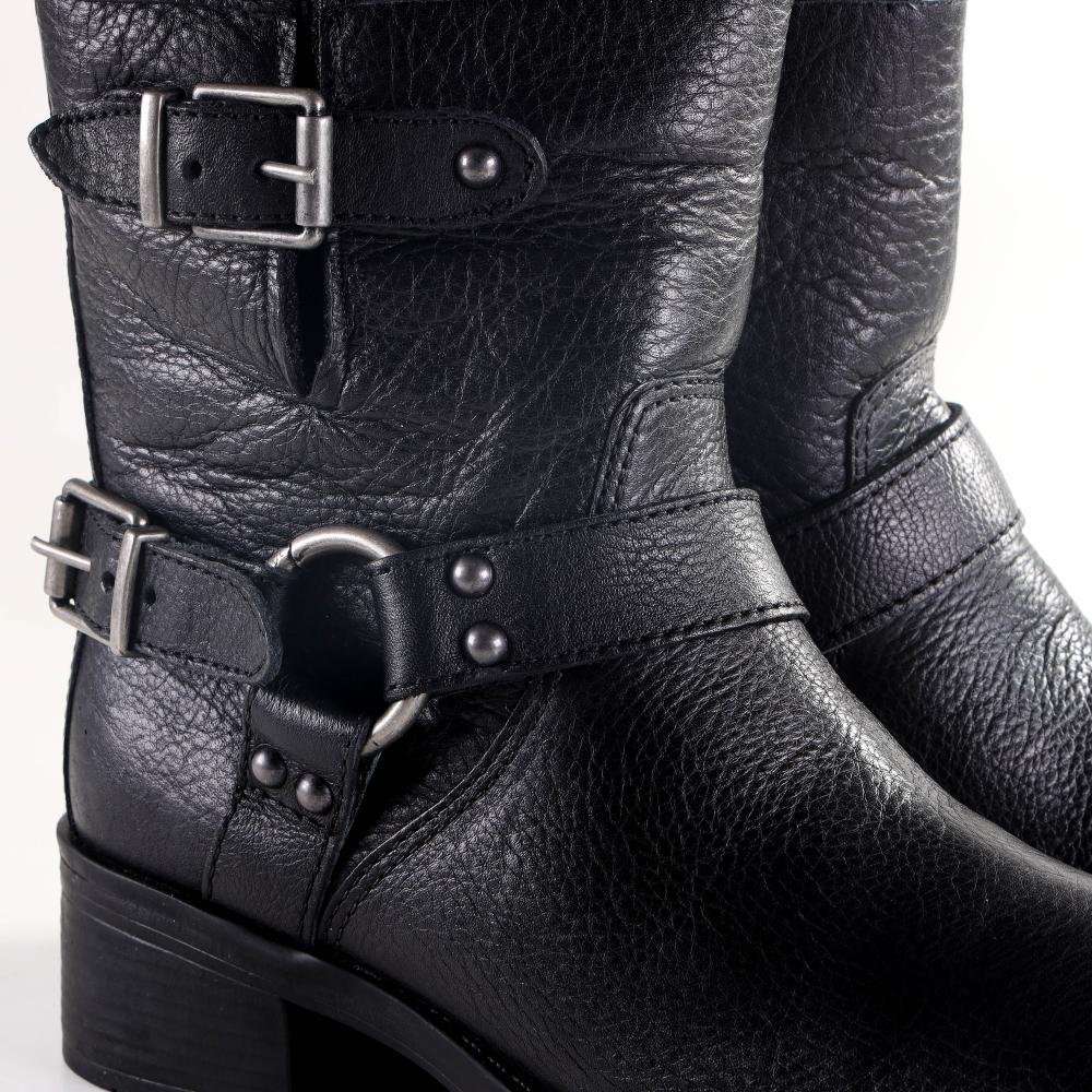 Bota Feminina Bottero Couro Burnish Preto Preto 5