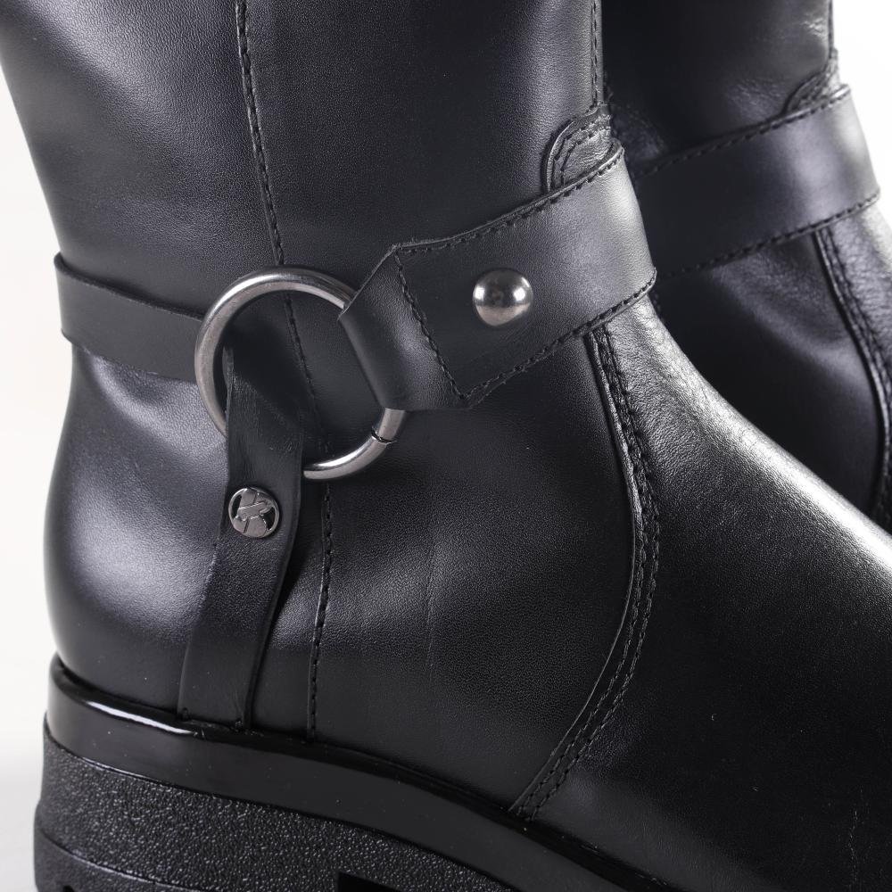 Bota Coturno Bottero Couro Atanado Napoli Preto Preto 4