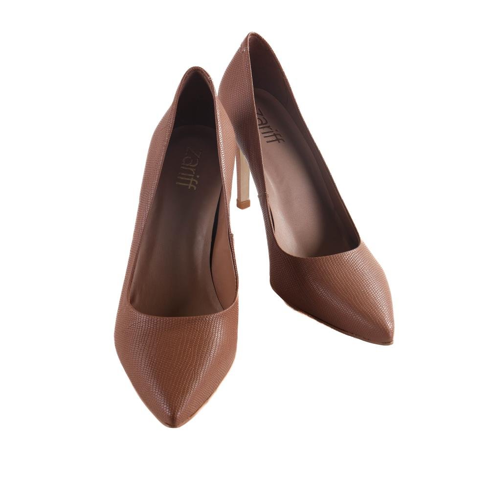 Sapato Scarpin Zariff Salto Fino Marrom Marrom 4