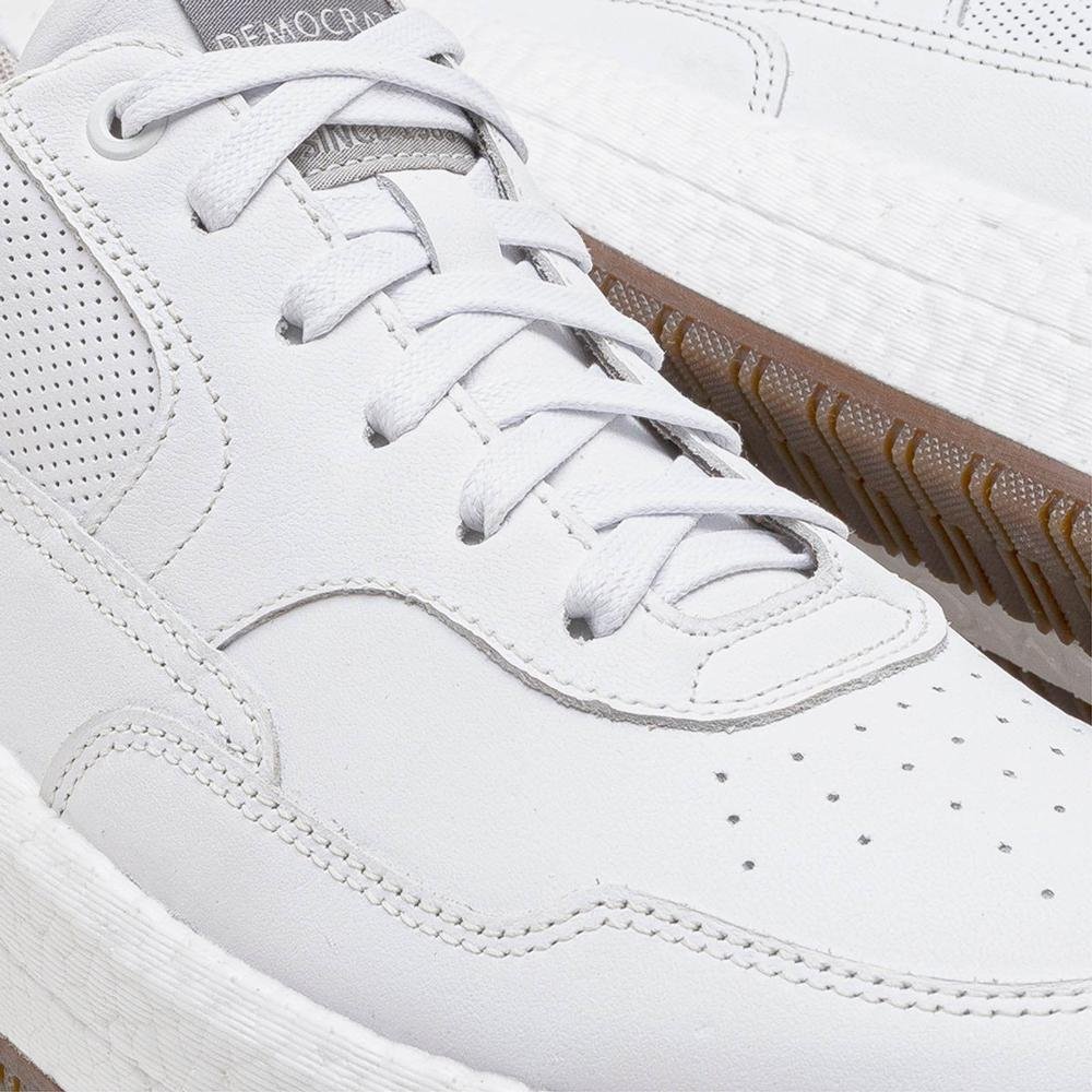 Tênis Masculino Democrata Pulse Denim Drake 600101 Branco Branco 3