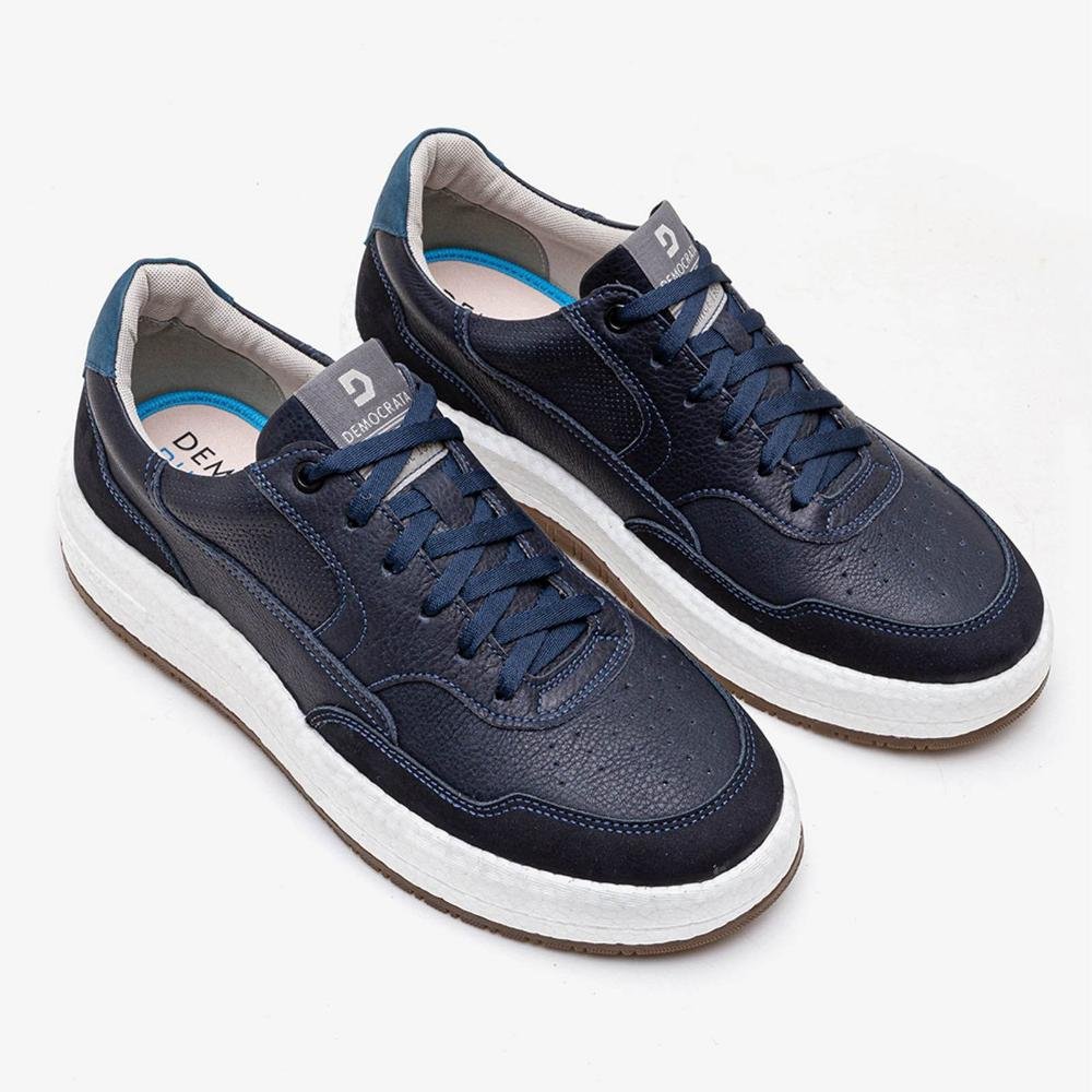 Tênis Masculino Democrata Pulse Denim Drake 600101 Navy Preto 2