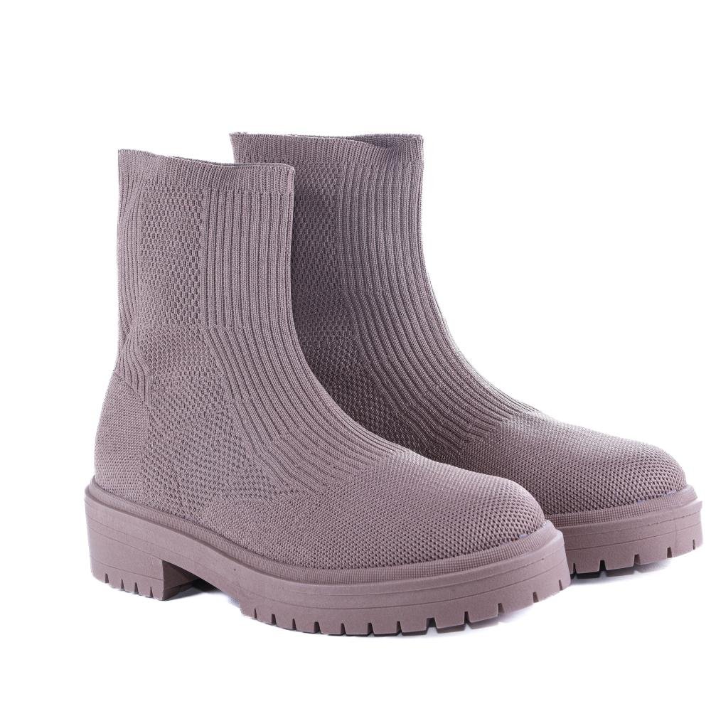 Bota Feminina Zariff Tratorada 2422-267 Bege Bege 3