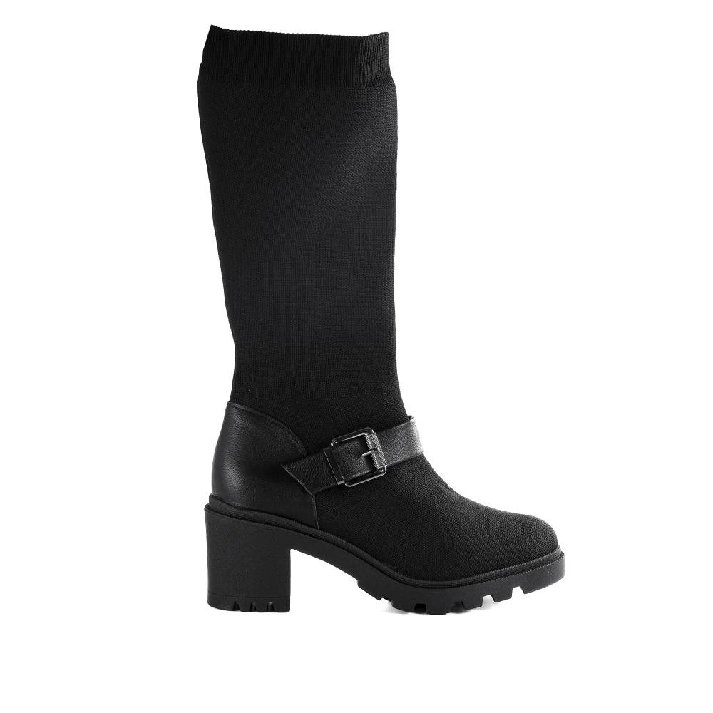 Bota Feminina Zariff Cano Alto 5618-106 Preto Preto 1