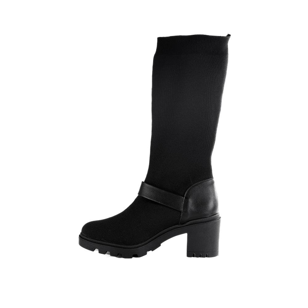 Bota Feminina Zariff Cano Alto 5618-106 Preto Preto 2