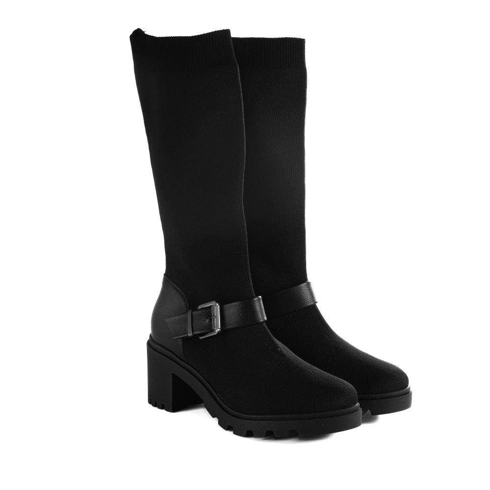 Bota Feminina Zariff Cano Alto 5618-106 Preto Preto 3