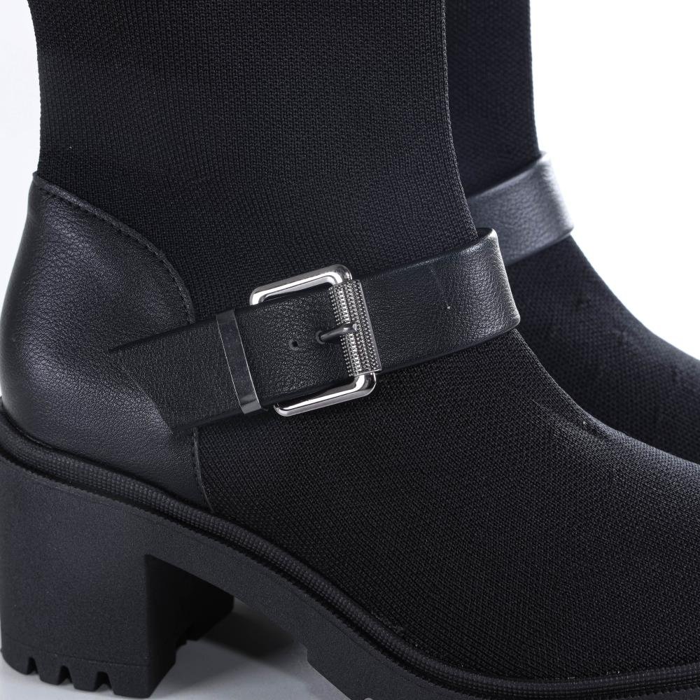 Bota Feminina Zariff Cano Alto 5618-106 Preto Preto 4