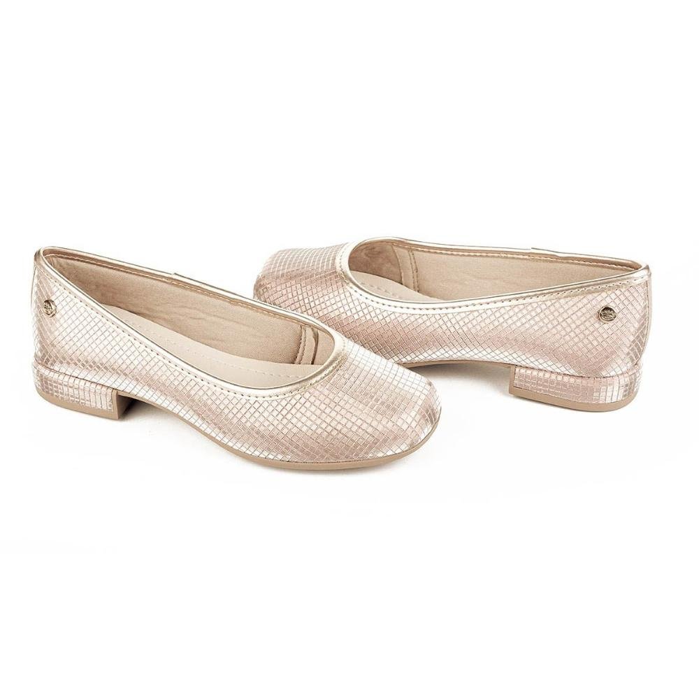 Sapatilha Infantil Menina Pink Cats Ouro Light Dourado 6