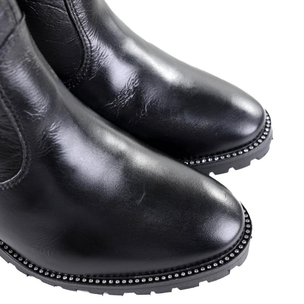 Bota Feminina Zariff Couro 751 Preto Preto 4