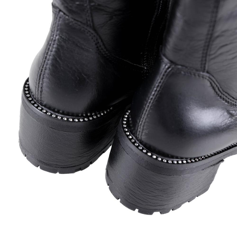 Bota Feminina Zariff Couro 751 Preto Preto 5