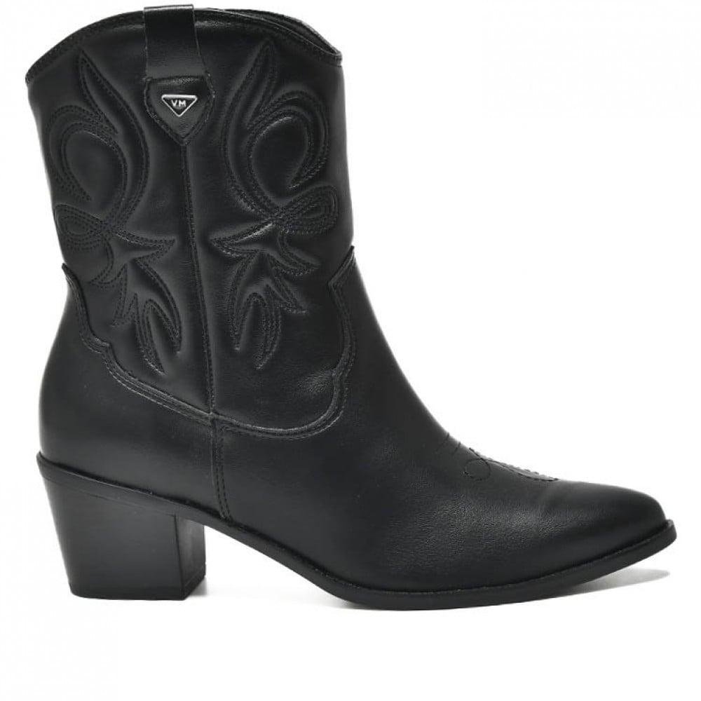 Bota Feminina Via Marte Western 090-001 Preto Preto 1