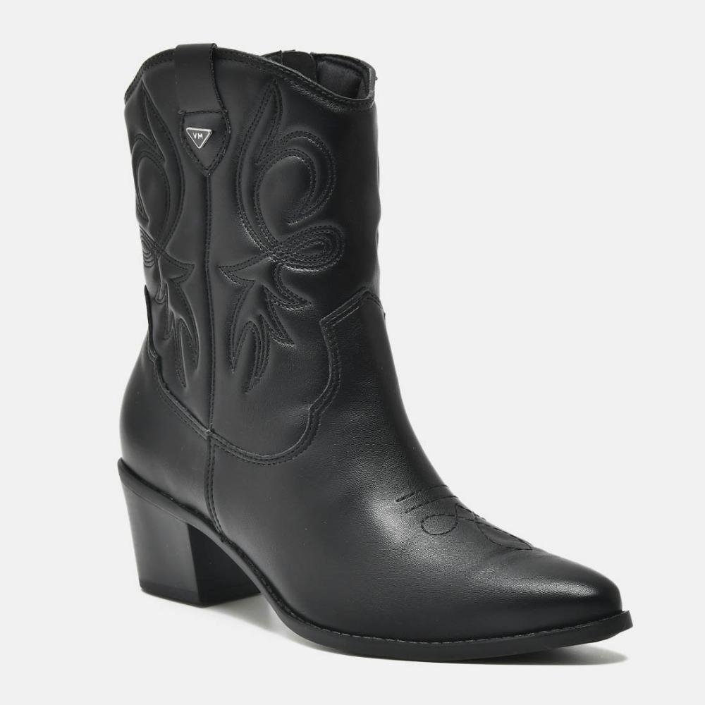 Bota Feminina Via Marte Western 090-001 Preto Preto 2