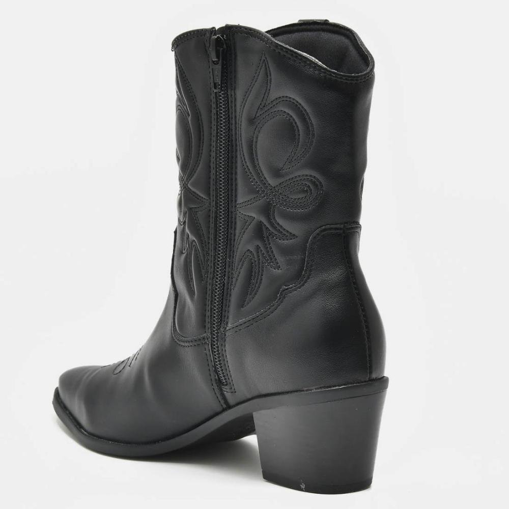 Bota Feminina Via Marte Western 090-001 Preto Preto 3