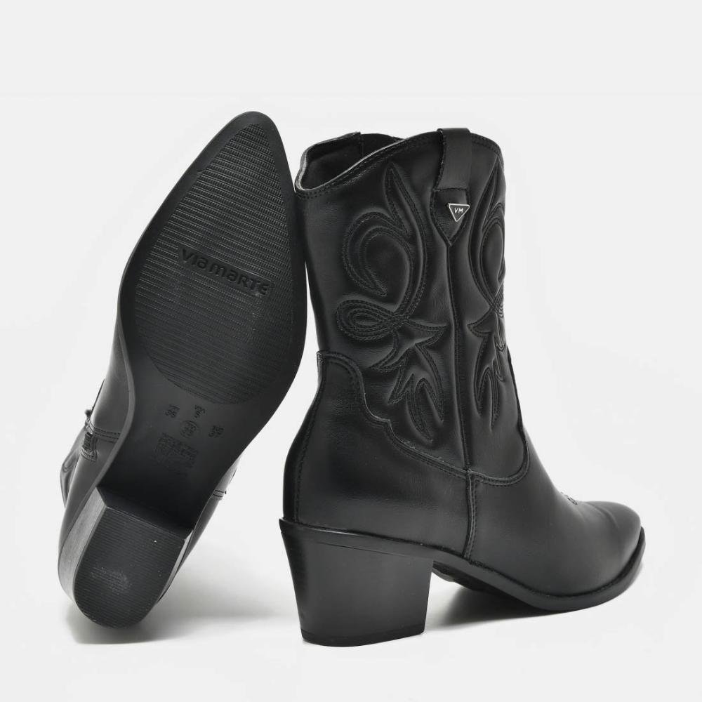 Bota Feminina Via Marte Western 090-001 Preto Preto 4