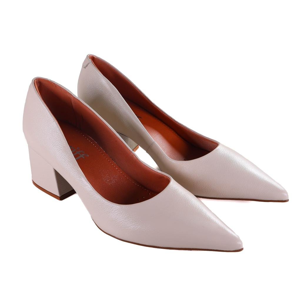 Scarpin Zariff Feminino Off White Bege 3