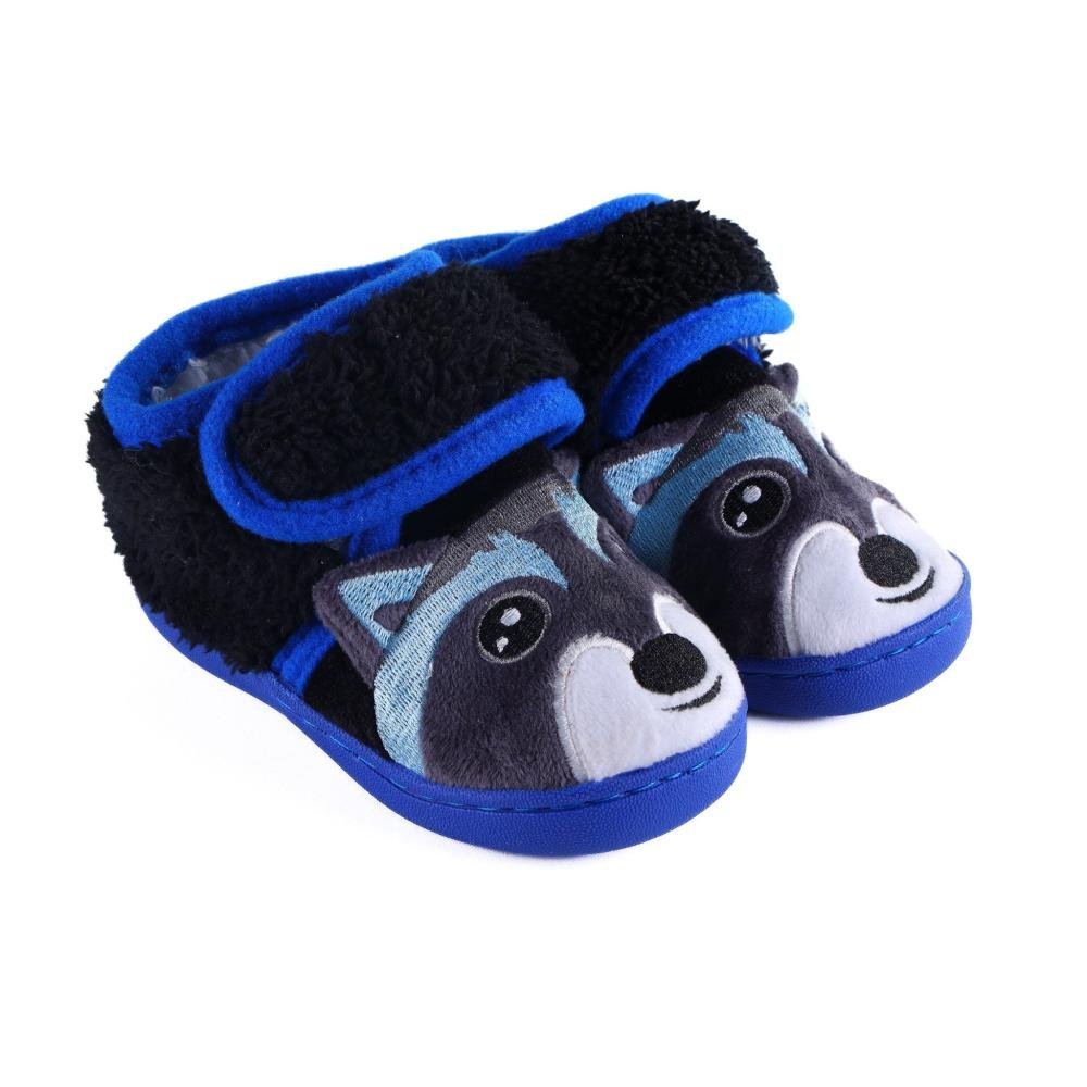 Pantufa Infantil Europa Guaxinim 1027. Azul/Preto Vermelho 8