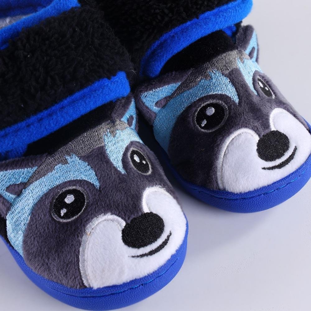 Pantufa Infantil Europa Guaxinim 1027. Azul/Preto Vermelho 9
