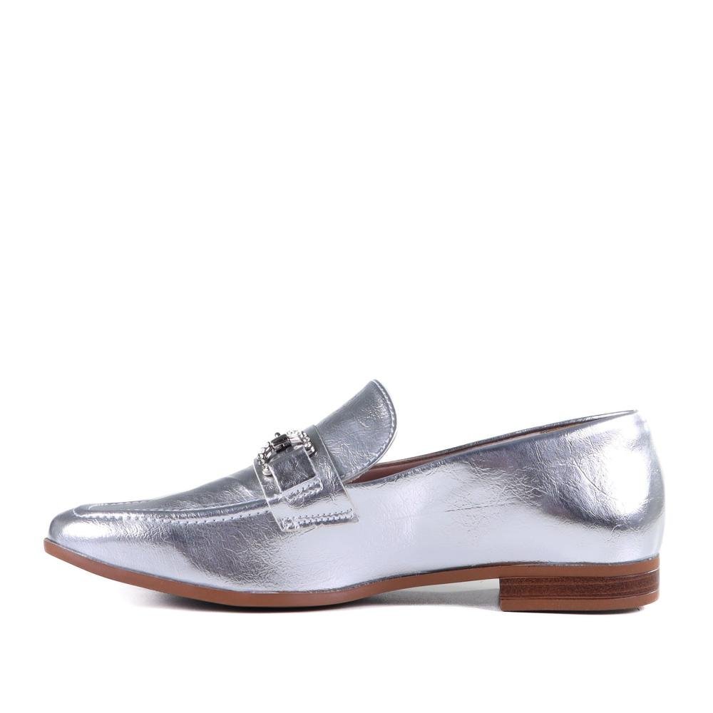 Loafer Feminino Via Marte 075-004 Prata Prata 2