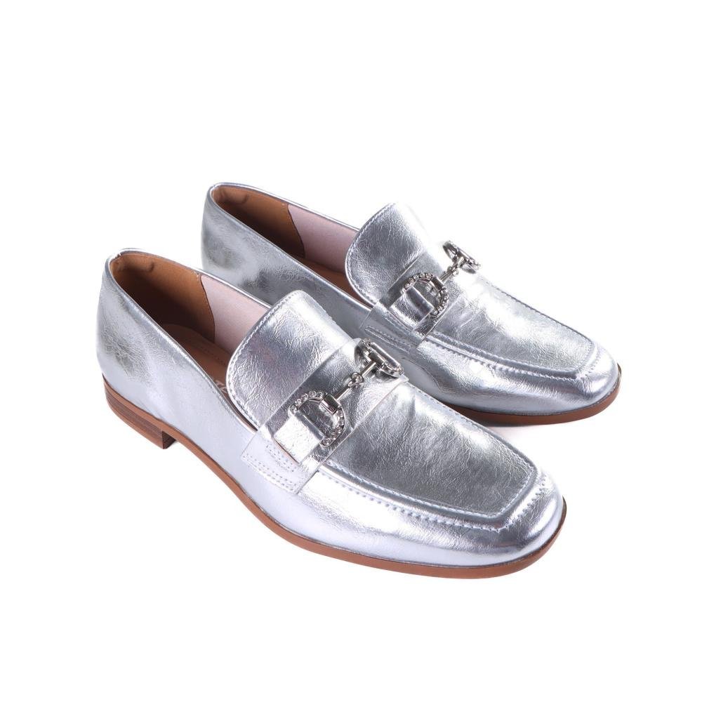 Loafer Feminino Via Marte 075-004 Prata Prata 3