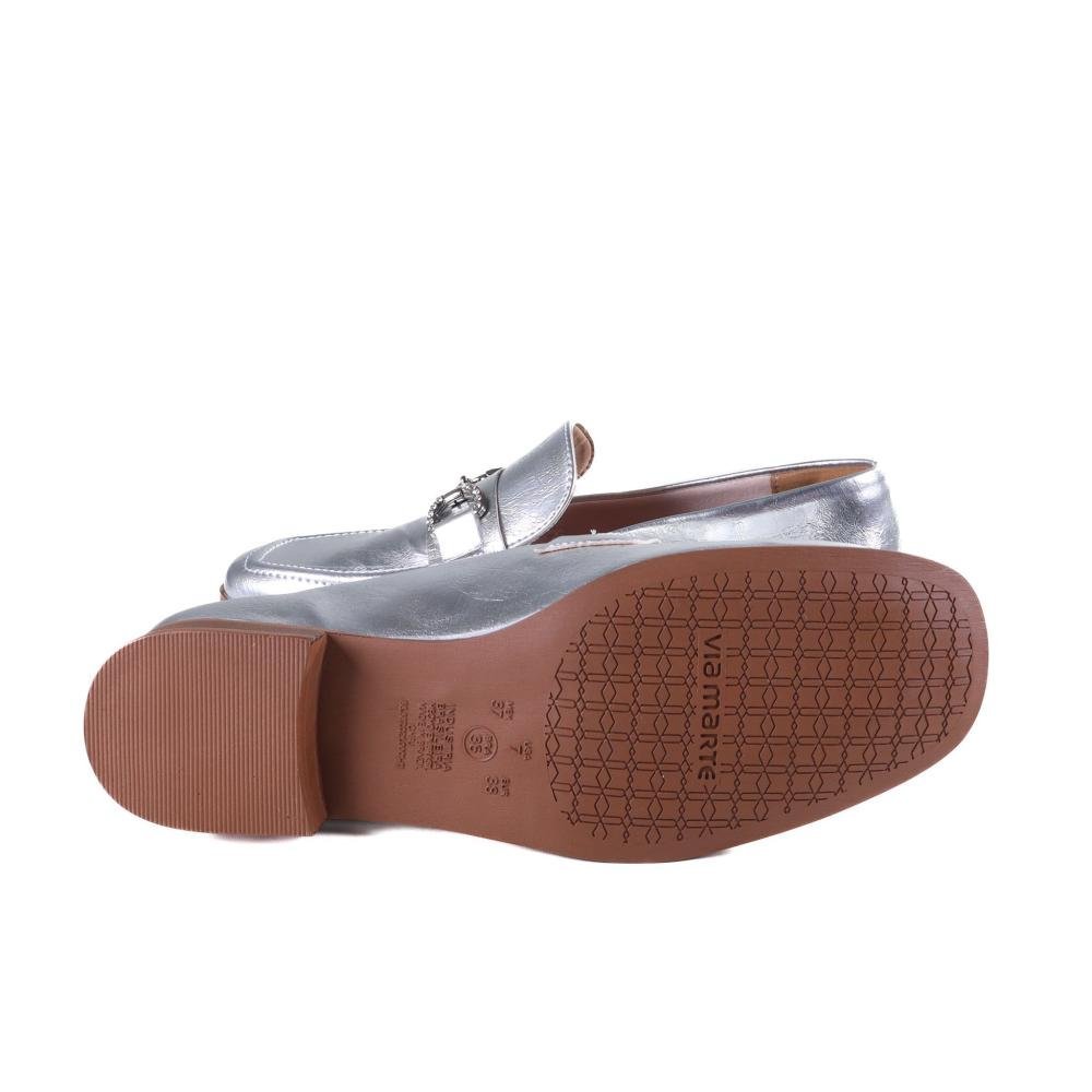 Loafer Feminino Via Marte 075-004 Prata Prata 5