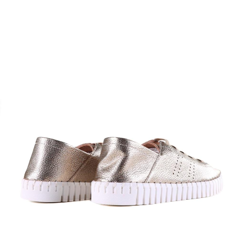 Tênis Feminino Zariff 3040-05 Off White Ouro Dourado 4