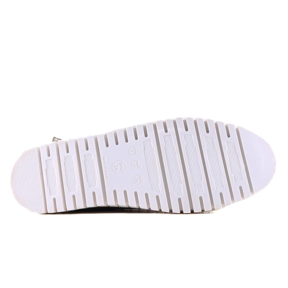 Tênis Feminino Zariff 3040-05 Off White Ouro Dourado 5