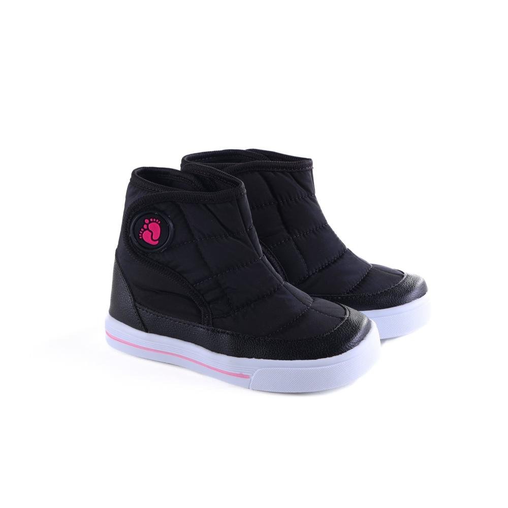 Tênis Infantil Menina Unipasso Botinha Preto Pink Preto 3
