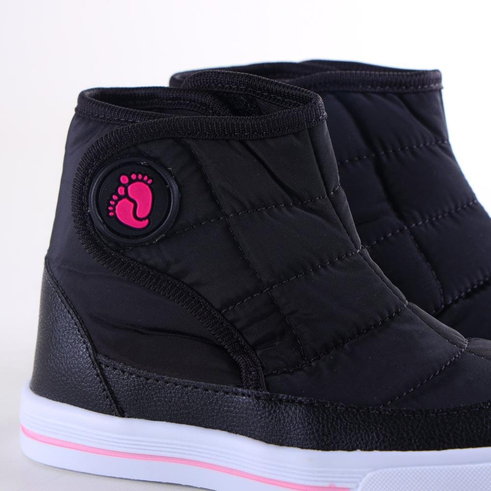 Tênis Infantil Menina Unipasso Botinha Preto Pink Preto 4