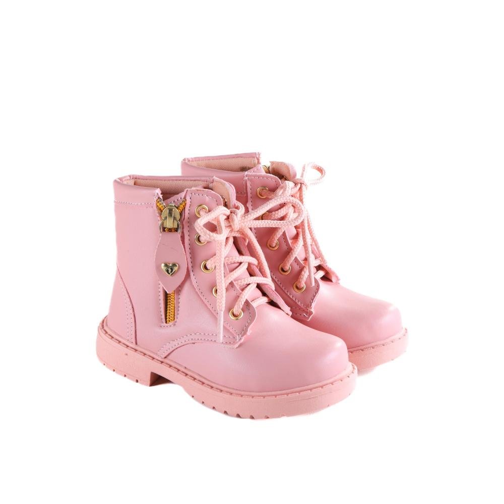 Bota Coturno Infantil Menina Unipasso 106.02 Nude Rosa 3
