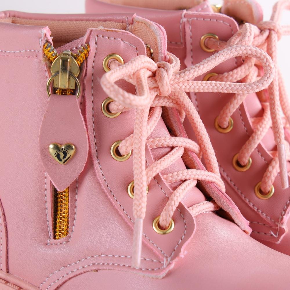 Bota Coturno Infantil Menina Unipasso 106.02 Nude Rosa 4